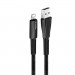 ColorWay Дата кабель USB 2.0 AM to Lightning 1.0m zinc alloy + led black ColorWay (CW-CBUL035-BK)