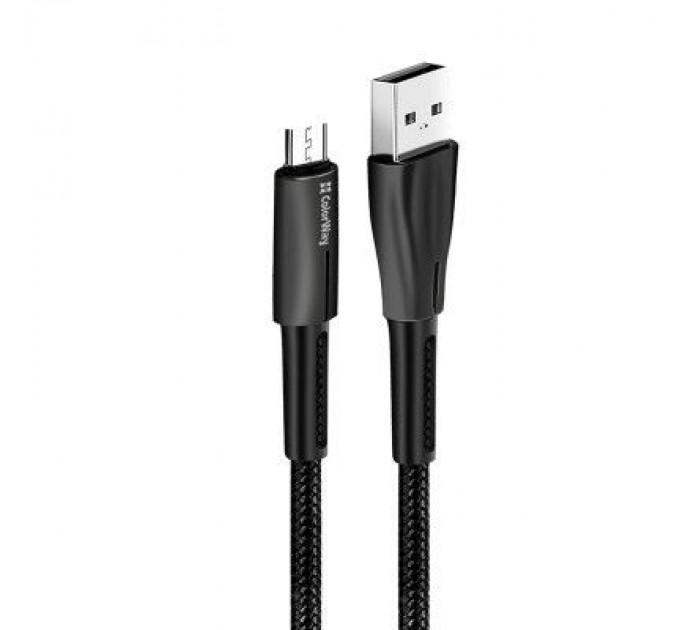 ColorWay Дата кабель USB 2.0 AM to Micro 5P 1.0m zinc alloy + led black ColorWay (CW-CBUM035-BK)