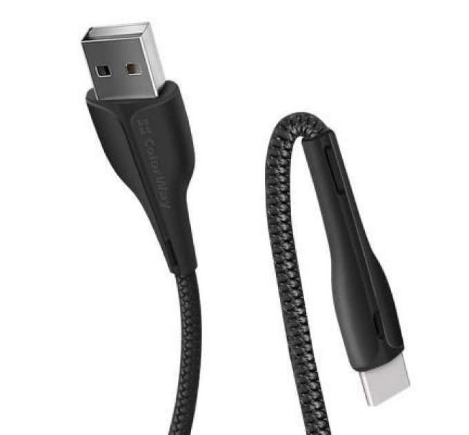 ColorWay Дата кабель USB 2.0 AM to Type-C 1.0m led black ColorWay (CW-CBUC034-BK)