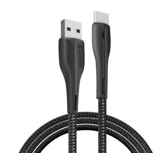 ColorWay Дата кабель USB 2.0 AM to Type-C 1.0m led black ColorWay (CW-CBUC034-BK)