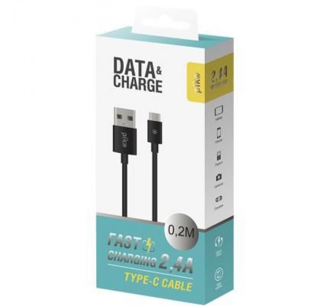 Piko Дата кабель USB 2.0 AM to Type-C 0.2m black Piko (1283126493843)