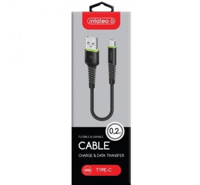 Intaleo Дата кабель USB 2.0 AM to Type-C 0.2m CBFLEXT0 black Intaleo (1283126487446)