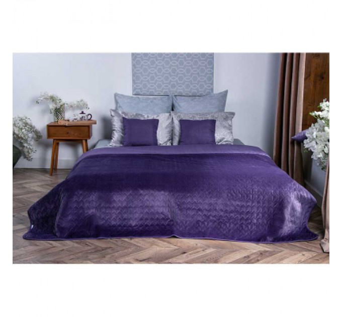 Руно Покривало Руно двостороннє VeLour Фіолетове 180 х 220 см (340.55_Violet)
