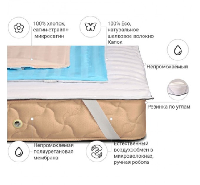 MirSon Наматрацник MirSon шовковий Royal Silk 302/3 200x200 (2200000353368)