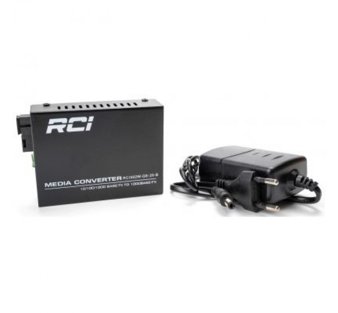 RCI Медіаконвертер RCI 1G, 20km, SC, RJ45, Tx 1550nm standart size metal case (RCI502W-GE-20-B)
