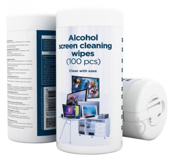 Серветки Gembird Alcohol screen cleaning wipes, 100 pcs (CK-AWW100-01)