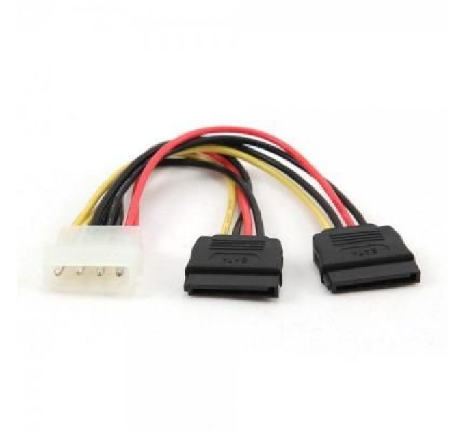Cablexpert Кабель живлення Molex to 2xSATA power 0.3m Cablexpert (CC-SATA-PSY-0.3M)