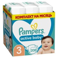 Підгузки Pampers Active Baby Midi Розмір 3 (6-10 кг) 208 шт (8001090910745)