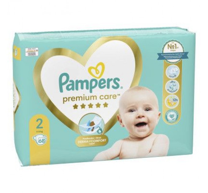Pampers Підгузки Pampers Premium Care Розмір 2 (4-8 кг) 68 шт (8001841104874)