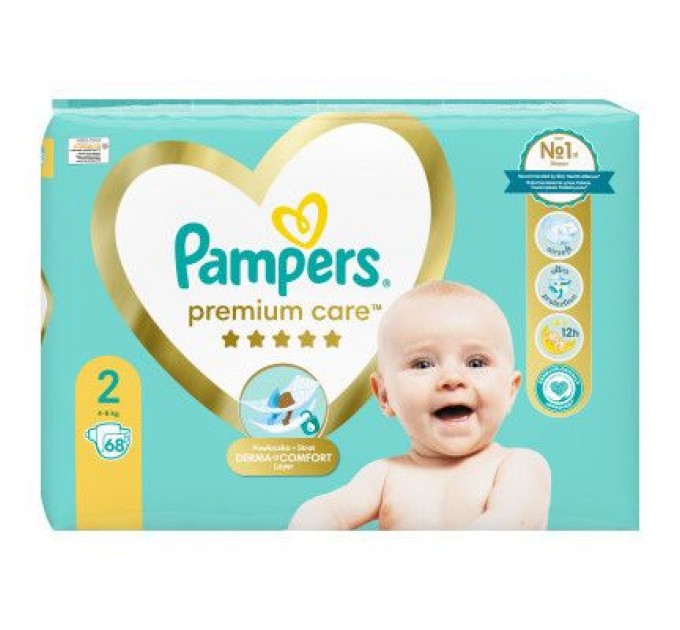 Pampers Підгузки Pampers Premium Care Розмір 2 (4-8 кг) 68 шт (8001841104874)
