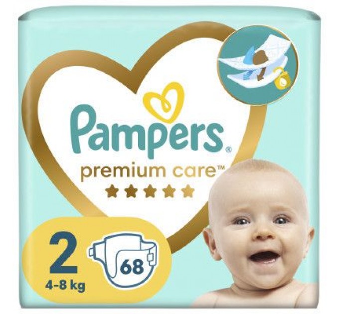 Pampers Підгузки Pampers Premium Care Розмір 2 (4-8 кг) 68 шт (8001841104874)
