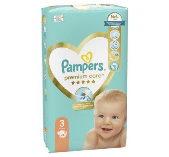 Pampers Підгузки Pampers Premium Care Midi Розмір 3 (6-10кг), 60 (4015400274780)