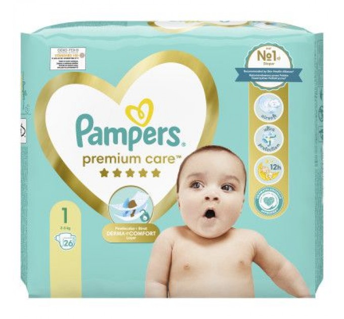 Pampers Підгузки Pampers Premium Care Розмір 1 (2-5 кг) 26 шт (8001841104614)