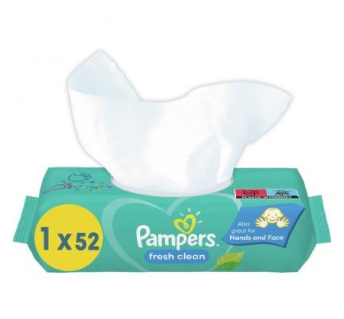 Pampers Дитячі вологі серветки Pampers Fresh Clean 52 шт (8001841041360)