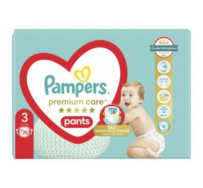 Pampers Підгузки Pampers Premium Care Pants Midi Розмір 3 70 шт (8001090759955)