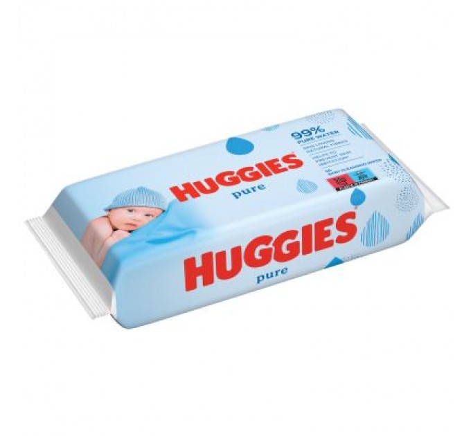 Huggies Дитячі вологі серветки Huggies Pure 56 шт (5029053550039)