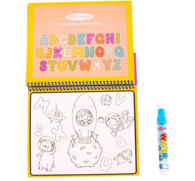 Baby Team Розвиваюча іграшка Baby Team Книжечка-розмальовка водна Паровозик (9030_паровозик_с_буквами)