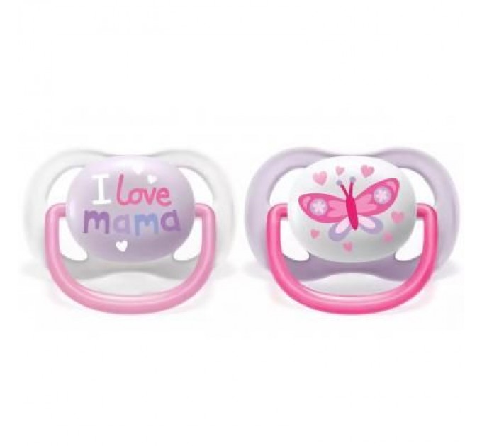 Philips AVENT Пустушка Philips AVENT Ultra Air I love… для дівчат 0-6 міс (SCF080/02)