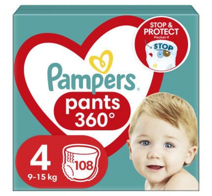Pampers Підгузки Pampers трусики Maxi Pants Розмір 4 (9-15 кг) 108 шт (8006540069448)