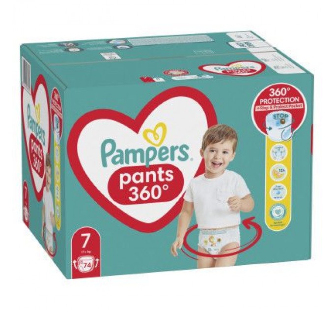 Pampers Підгузки Pampers трусики Pants Giant Розмір 7 (17+ кг) 74 шт. (8006540069622)