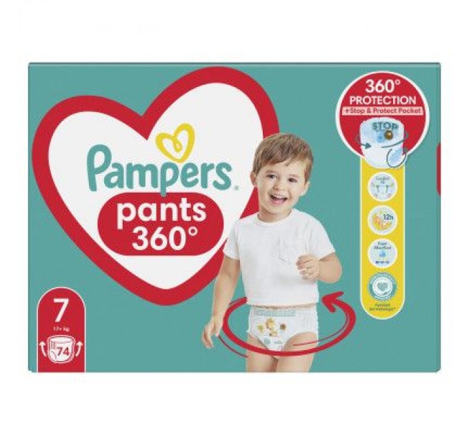 Pampers Підгузки Pampers трусики Pants Giant Розмір 7 (17+ кг) 74 шт. (8006540069622)