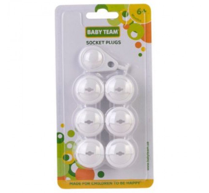 Заглушка для розетки Baby Team 6 шт + 1 ключ (7600)
