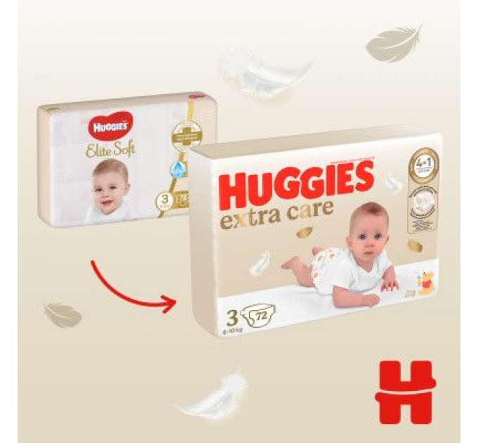 Huggies Підгузки Huggies Extra Care 3 (6-10 кг) 72шт (5029053578095)