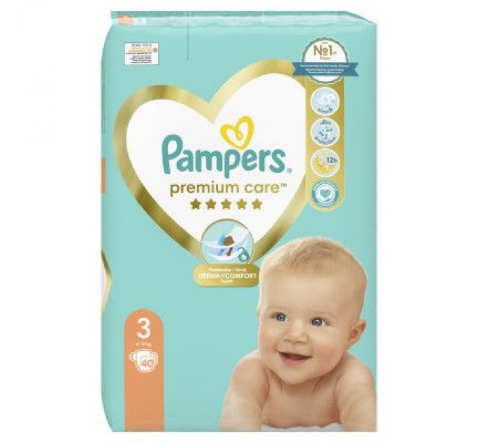 Pampers Підгузки Pampers Premium Care Midi Розмір 3 (6-10 кг) 40 шт (8001090379337)