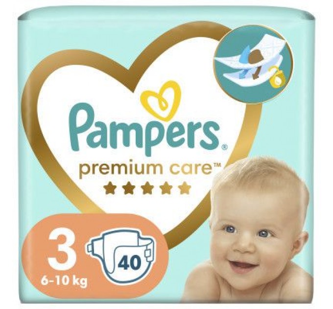 Pampers Підгузки Pampers Premium Care Midi Розмір 3 (6-10 кг) 40 шт (8001090379337)