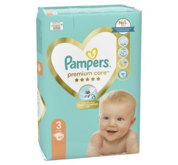 Pampers Підгузки Pampers Premium Care Midi Розмір 3 (6-10 кг) 40 шт (8001090379337)