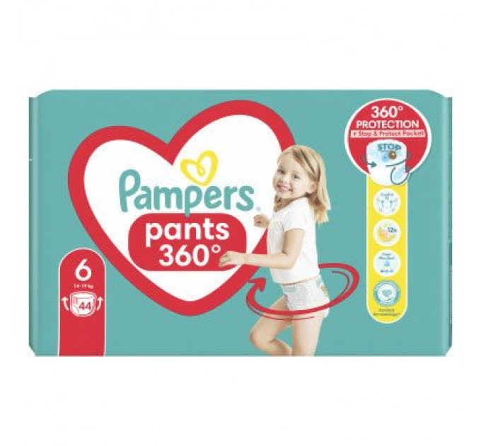 Pampers Підгузки Pampers трусики Pants Giant Розмір 6 (14-19 кг) 44 шт (8006540069356)