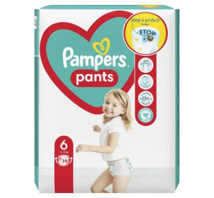 Pampers Підгузки Pampers трусики Pants Giant Розмір 6 (14-19 кг) 19 шт (8006540067802)