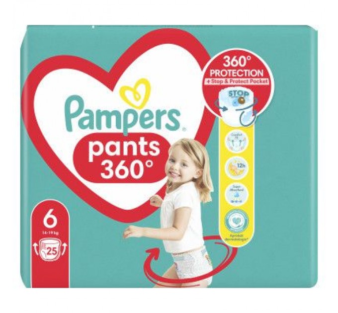Pampers Підгузки Pampers трусики Pants Giant Розмір 6 (14-19 кг) 25 шт (8006540069745)