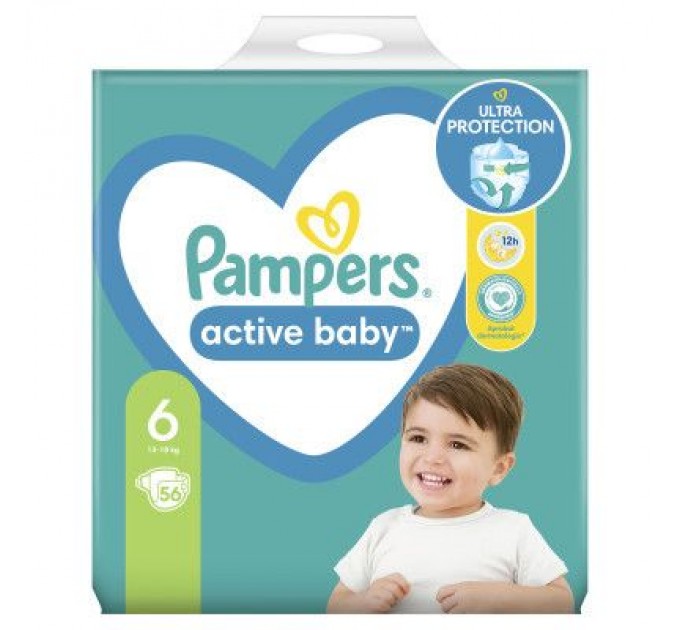 Pampers Підгузки Pampers Active Baby Giant Розмір 6 (13-18 кг) 56 шт (8001090950130)