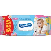 Дитячі вологі серветки Superfresh Baby Chamomile з клапаном 120 шт (42105632) Дитячі вологі серветки Superfresh Baby Chamomile з клапаном 120 шт (42105632)