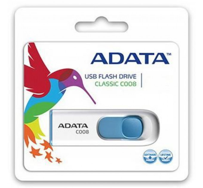 USB флеш накопичувач ADATA 32GB C008 White USB 2.0 (AC008-32G-RWE)