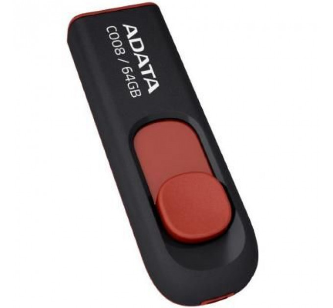 USB флеш накопичувач ADATA 64GB C008 Black+Red USB 2.0 (AC008-64G-RKD)