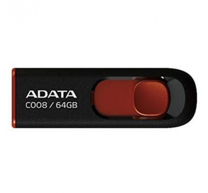 USB флеш накопичувач ADATA 64GB C008 Black+Red USB 2.0 (AC008-64G-RKD)