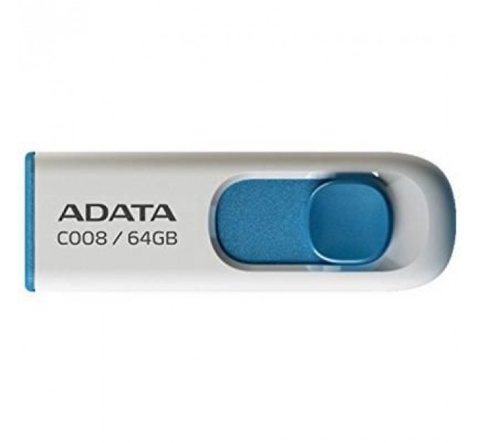 USB флеш накопичувач ADATA 64GB C008 White+Blue USB 2.0 (AC008-64G-RWE)