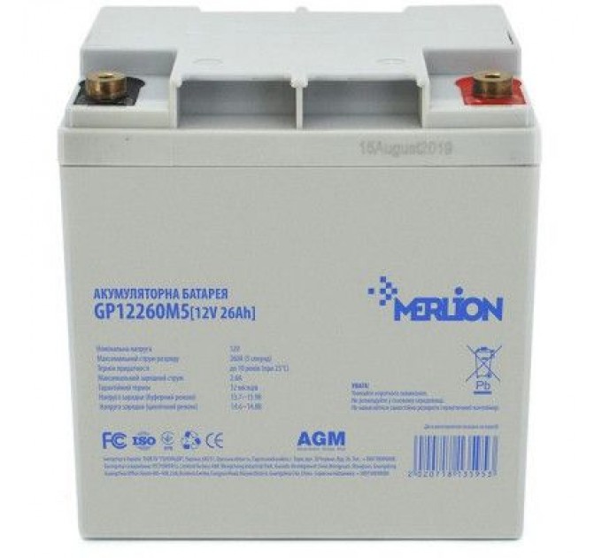 Батарея до ДБЖ Merlion 12V-26Ah (GP12260M5)
