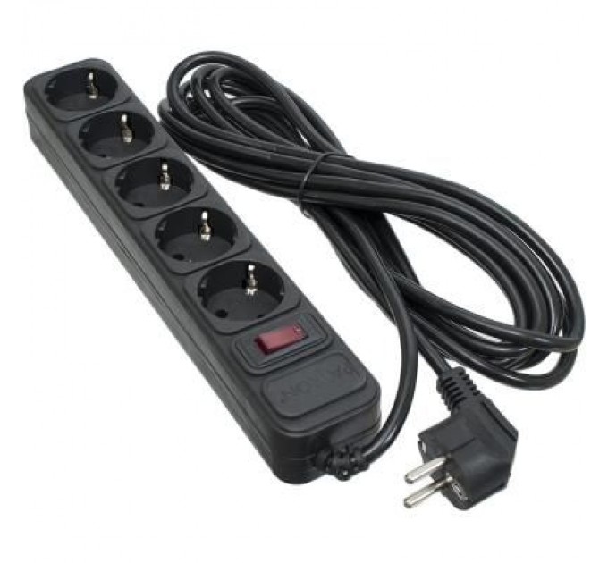 Patron Мережевий фільтр живлення Patron 5.0 m3*1mm2 (SP-1055) 5 розеток BLACK (EXT-PN-SP-1055)
