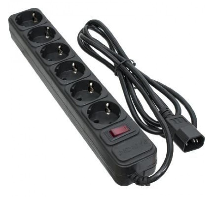 Patron Мережевий фільтр живлення Patron 2 m3*1mm2 (SP-1065U) 6 розеток BLACK (EXT-PN-SP-1065U)