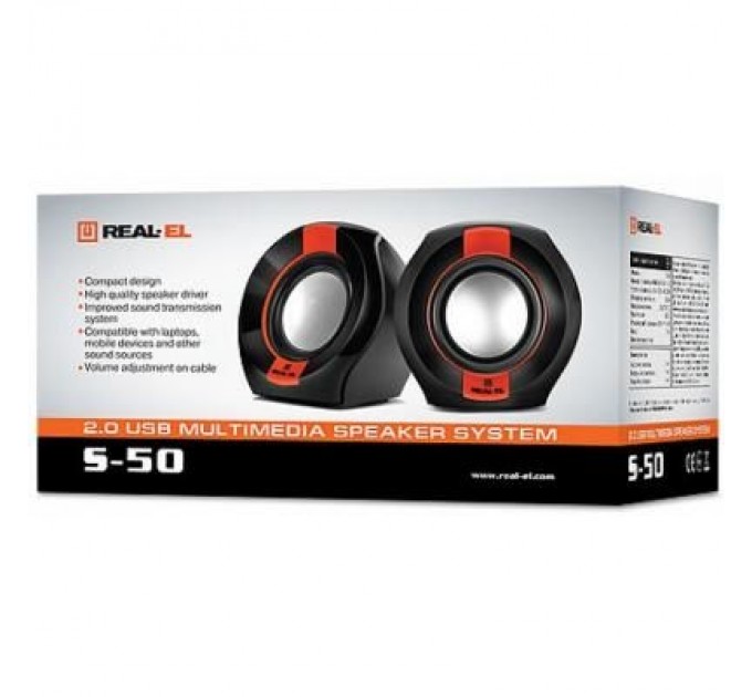 REAL-EL Акустична система REAL-EL S-50 black-red