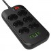ColorWay Мережевий фільтр живлення ColorWay CW-CHE64B, 6 розеток/4USB Black (CW-CHE64B)