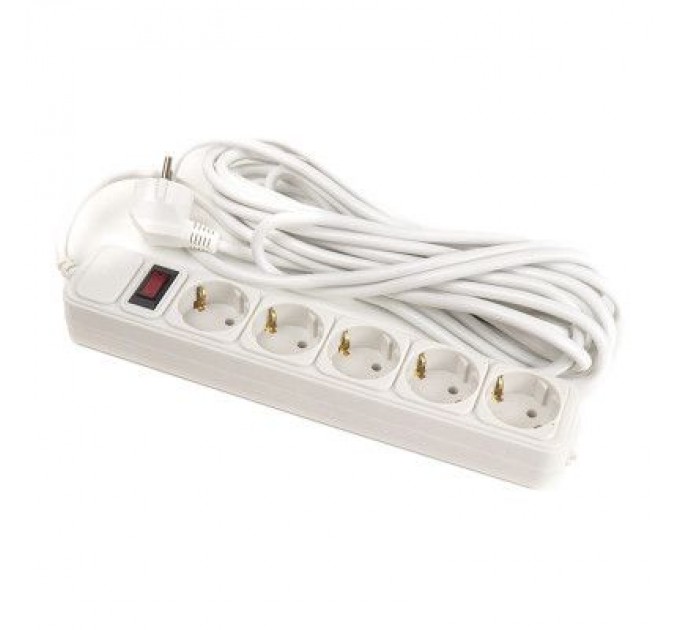 PowerPlant Мережевий фільтр живлення PowerPlant 7 м, 5 розеток, 3x1.5мм2, евростандарт (JY-1056/7) (PPSA10M70S5B)
