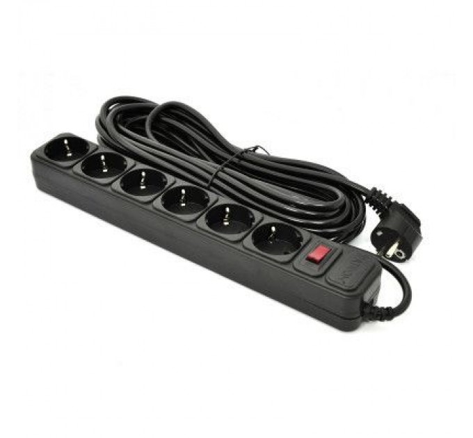 Patron Мережевий фільтр живлення Patron 10 m3*1mm2 (SP-10610) 6 розеток BLACK (EXT-PN-SP-10610)