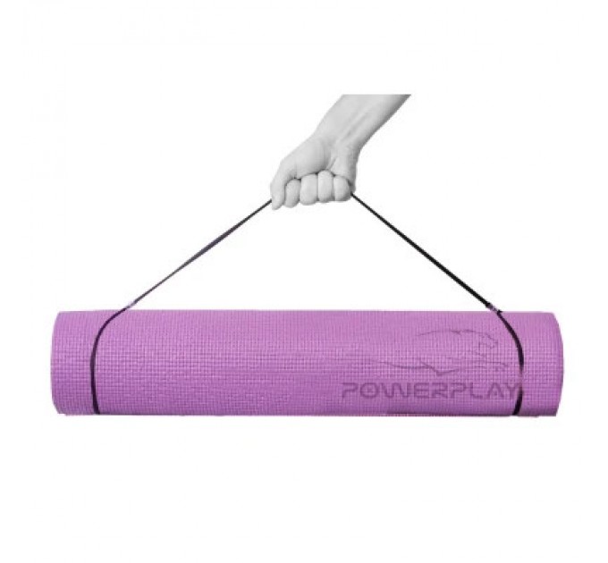 PowerPlay Килимок для йоги PowerPlay 4010 PVC Yoga Mat 173 x 61 x 0.6 см Лавандовий (PP_4010_Lavender_(173*0,6))