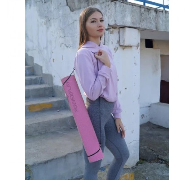 PowerPlay Килимок для йоги PowerPlay 4010 PVC Yoga Mat 173 x 61 x 0.6 см Лавандовий (PP_4010_Lavender_(173*0,6))