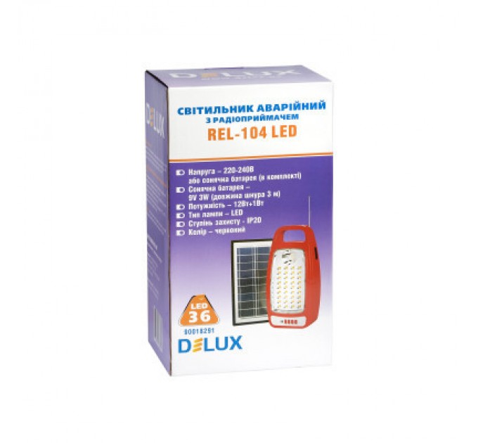 Delux Ліхтар Delux REL-104 (6V4,5Ah) 36 LED 12W+1W (90018291)