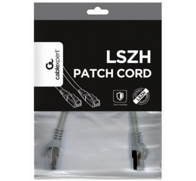 Патч-корд 0.25м S/FTP Cat 6A CU LSZH gray Cablexpert (PP6A-LSZHCU-0.25M)